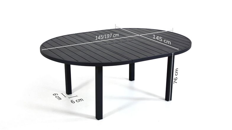 Esstisch ausziehbar 145/197 cm, rund