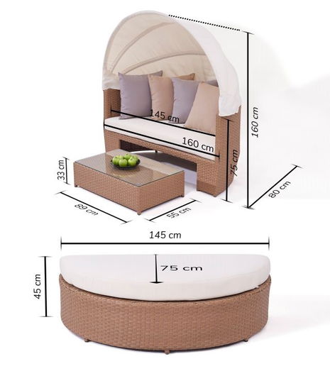 Moon Daybed (grau)