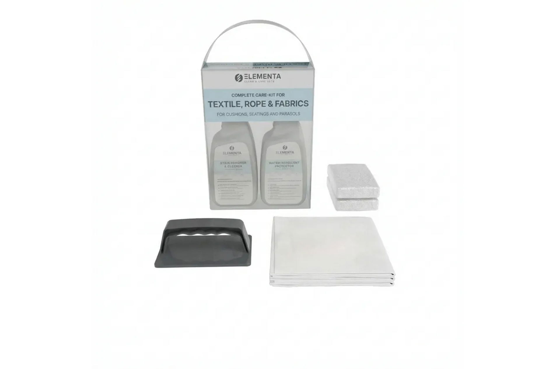 ELEMENTA Fabrics KITS 3-in-1 Box Pflegemittel für Textilien & Stoffe, 2x 750 ml, Cleaner & Protector
